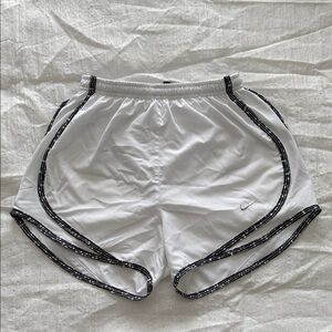 White Athletic Shorts with Black Trim